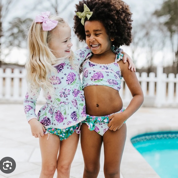 Sweet Honey Swim for Girls 2 Piece Rash Guard Bedhead Print Micah 2T - Picture 4 of 5